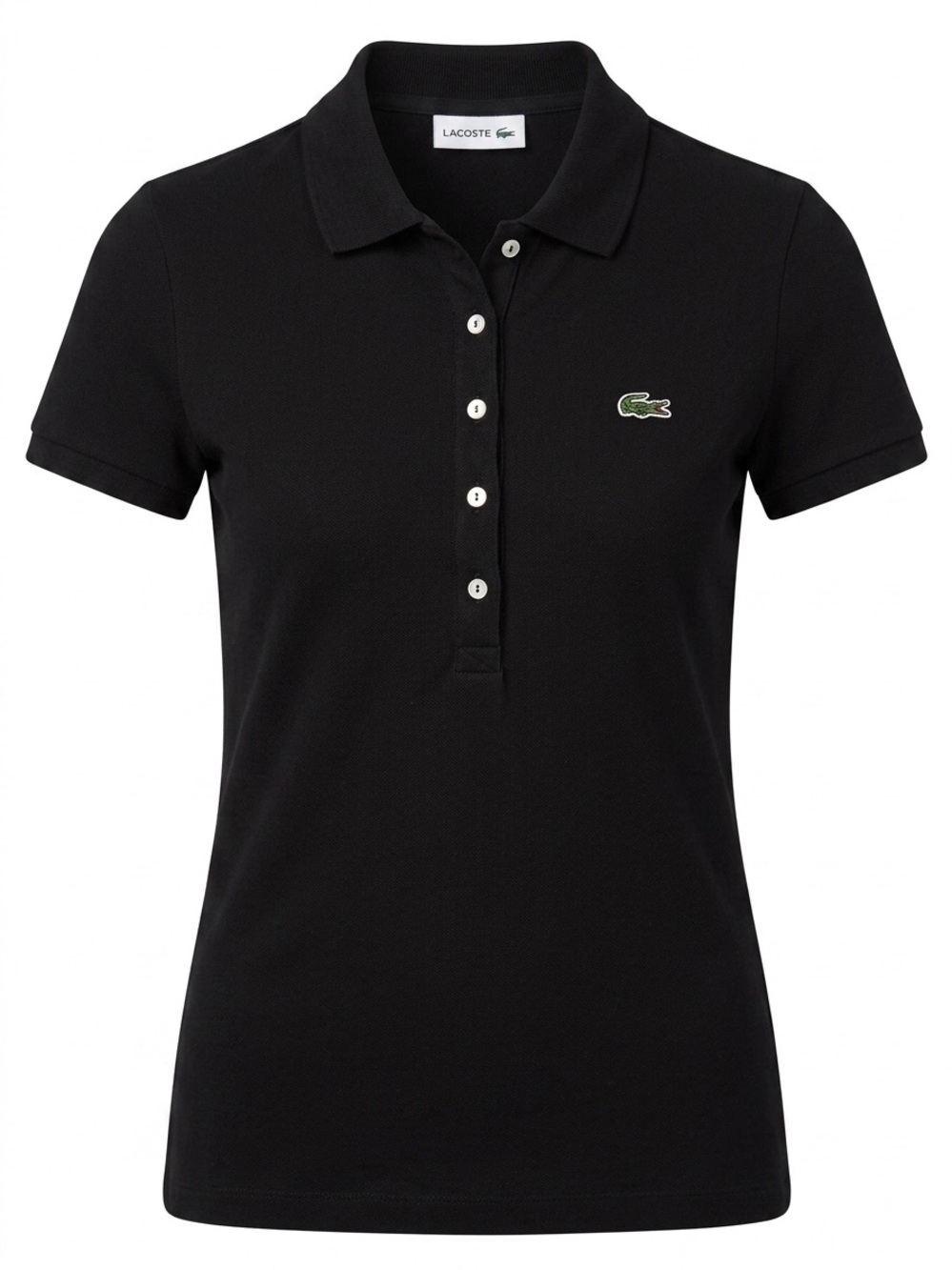 Lacoste Black Short Sleeve Pique Polo Top (slim fit) - Picture 3 of 3